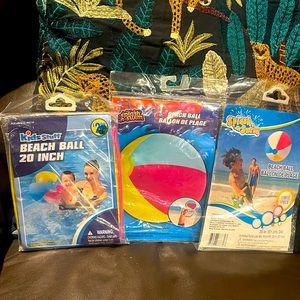 3~Beach Ball Splash-n-Swim Inflatable Toy 20”